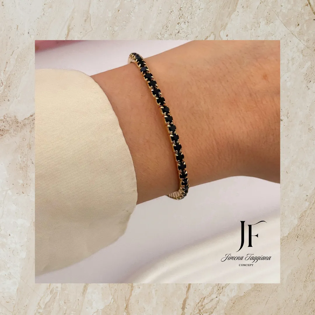Pulsera strass negro - Jimena Faggiana Concept