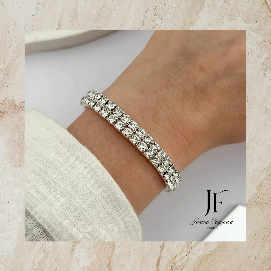 Pulsera doble strass - Jimena Faggiana Concept