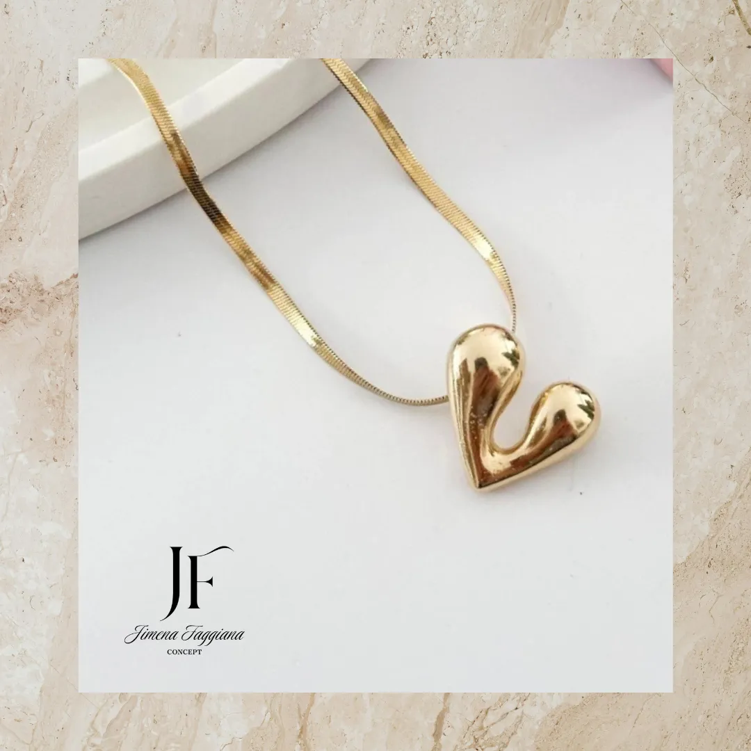 Collar corazon cadena plana - Jimena Faggiana Concept