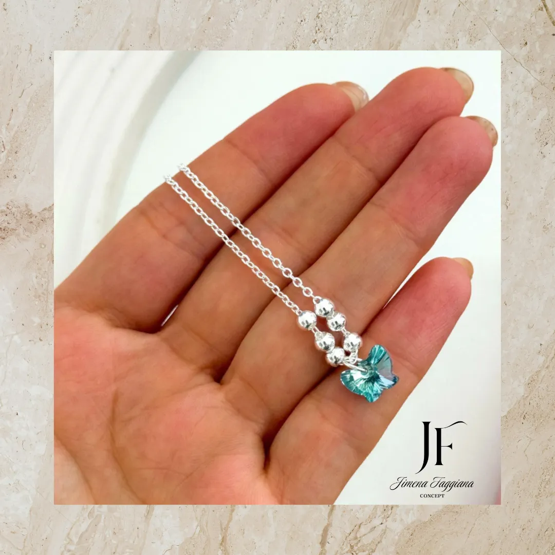 Collar dije mariposa celeste - Jimena Faggiana Concept