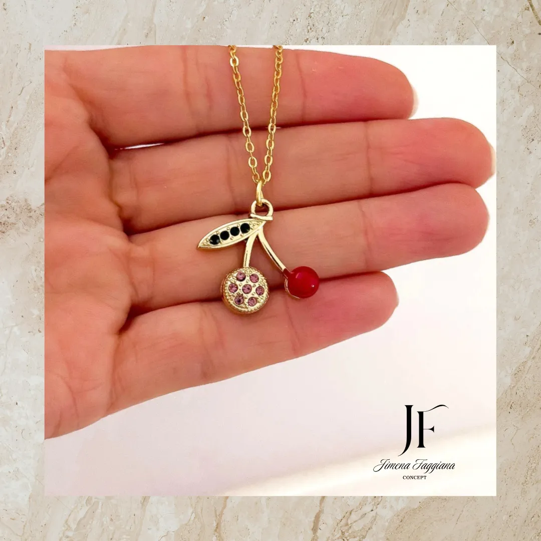 Collar cereza con strass - Jimena Faggiana Concept