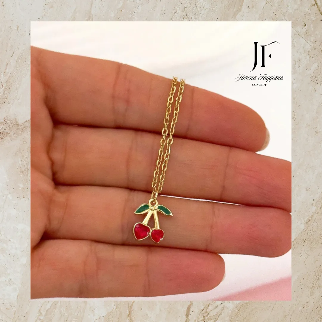 Collar cereza doble rojo - Jimena Faggiana Concept