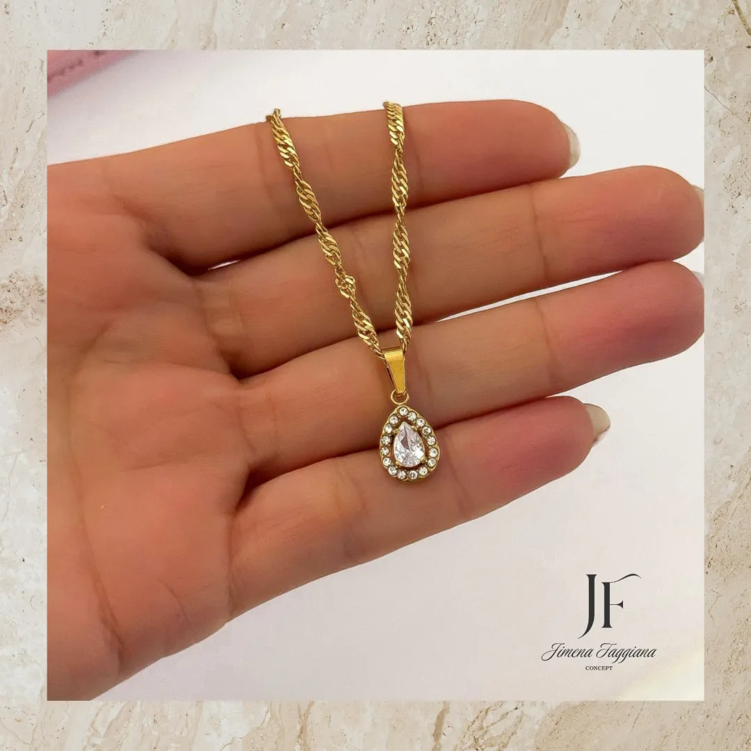 Collar piedra y micro strass - Jimena Faggiana Concept