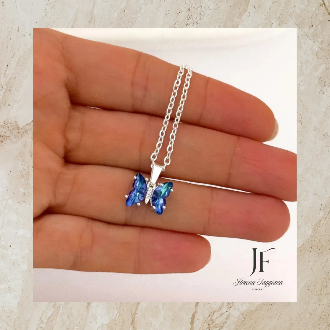Collar mariposa azul - Jimena Faggiana Concept